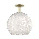 White Mouchette 1 Light Semi Flush Mount 18.13.75 Inch Wide by Innovations - 716-1C-G1216-14