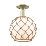 Farmhouse Rope 1 Light Semi Flush Mount 13.5 Inch X 10 Inch by Innovations - 716-1C-G12-10R