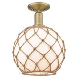 Farmhouse Rope 1 Light Semi Flush Mount 13.5 Inch X 10 Inch by Innovations - 716-1C-G12-10R