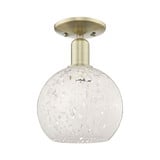 White Mouchette 1 Light Semi Flush Mount 11.25X 8 Inch Wide by Innovations - 716-1C-G1216-8