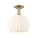 White Venetian 1 Light Semi Flush Mount 13.25X 10 Inch Wide by Innovations - 716-1C-G1217-10