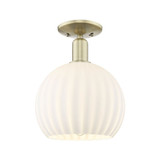 White Venetian 1 Light Semi Flush Mount 13.25X 10 Inch Wide by Innovations - 716-1C-G1217-10
