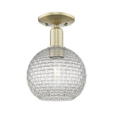 Athens 1 Light Basketweave Semi Flush Mount 11.5 Inch Tall by Innovations - 716-1C-G122C-8