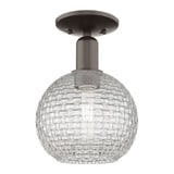 Athens 1 Light Basketweave Semi Flush Mount 11.5 Inch Tall by Innovations - 716-1C-G122C-8
