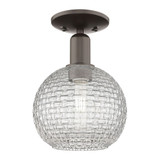 Athens 1 Light Basketweave Semi Flush Mount 11.5 Inch Tall by Innovations - 716-1C-G122C-8