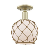 Farmhouse Rope 1 Light Semi Flush Mount 11.5 Inch X 8 Inch by Innovations - 716-1C-G12-8R