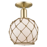 Farmhouse Rope 1 Light Semi Flush Mount 11.5 Inch X 8 Inch by Innovations - 716-1C-G12-8R