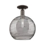 Athens Deco Swirl 1 Light Semi Flush Mount 14.88 X 12 Inch by Innovations - 716-1C-G1213-12