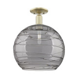 Athens Deco Swirl 1 Light Semi Flush Mount 16.63 Inch Tall by Innovations - 716-1C-G1213-14