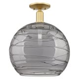Athens Deco Swirl 1 Light Semi Flush Mount 16.63 Inch Tall by Innovations - 716-1C-G1213-14