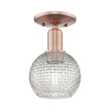 Athens 1 Light Basketweave Semi Flush Mount 9.63 Inch Tall by Innovations - 716-1C-G122C-6