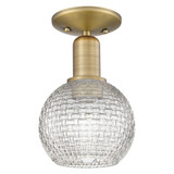 Athens 1 Light Basketweave Semi Flush Mount 9.63 Inch Tall by Innovations - 716-1C-G122C-6