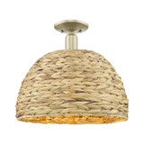 Woven Rattan 1 Light Semi Flush Mount 14.5X 15.75 Inch Wide by Innovations - 716-1C-RBD-16