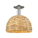 Woven Rattan 1 Light Semi Flush Mount 12 Inch X 12 Inch by Innovations - 716-1C-RBD-12