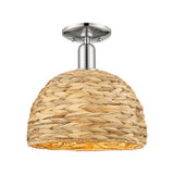Woven Rattan 1 Light Semi Flush Mount 12 Inch X 12 Inch by Innovations - 716-1C-RBD-12