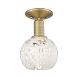 White Mouchette 1 Light Semi Flush Mount 9.5 Inch X 6 Inch by Innovations - 716-1C-G1216-6