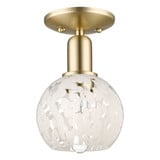 White Mouchette 1 Light Semi Flush Mount 9.5 Inch X 6 Inch by Innovations - 716-1C-G1216-6
