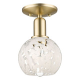 White Mouchette 1 Light Semi Flush Mount 9.5 Inch X 6 Inch by Innovations - 716-1C-G1216-6