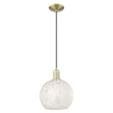 White Mouchette 1 Light Cord Hung Mini Pendant 12.58 Inch by Innovations - 716-1P-G1216-10