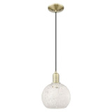 White Mouchette 1 Light Cord Hung Mini Pendant 10.83 Inch by Innovations - 716-1P-G1216-8