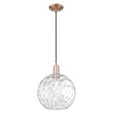 Athens Water Glass 1 Light Cord Hung Mini Pendant 14.33 Inch by Innovations - 716-1P-G1215-12