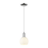 White Venetian 1 Light Cord Hung Mini Pendant 8.83 Inch Tall by Innovations - 716-1P-G1217-6