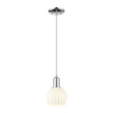 White Venetian 1 Light Cord Hung Mini Pendant 8.83 Inch Tall by Innovations - 716-1P-G1217-6