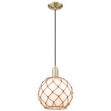 Farmhouse Rope 1 Light Cord Hung Mini Pendant 12.83 Inch by Innovations - 716-1P-G12-10R