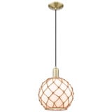 Farmhouse Rope 1 Light Cord Hung Mini Pendant 12.83 Inch by Innovations - 716-1P-G12-10R