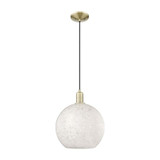 White Mouchette 1 Light Cord Hung Mini Pendant 14.33 Inch by Innovations - 716-1P-G1216-12