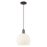 White Venetian 1 Light Cord Hung Mini Pendant 12.58 Inch by Innovations - 716-1P-G1217-10