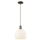 White Venetian 1 Light Cord Hung Mini Pendant 12.58 Inch by Innovations - 716-1P-G1217-10