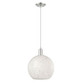 White Mouchette 1 Light Cord Hung Mini Pendant 14.33 Inch by Innovations - 716-1P-G1216-12