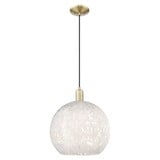 White Mouchette 1 Light Cord Hung Mini Pendant 17.45 Inch by Innovations - 716-1P-G1216-14