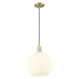 White Venetian 1 Light Cord Hung Mini Pendant 14.33 Inch by Innovations - 716-1P-G1217-12