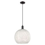 White Mouchette 1 Light Cord Hung Mini Pendant 17.45 Inch by Innovations - 716-1P-G1216-14