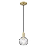 Athens Water Glass 1 Light Cord Hung Mini Pendant 8.83 Inch by Innovations - 716-1P-G1215-6