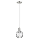 Athens Water Glass 1 Light Cord Hung Mini Pendant 8.83 Inch by Innovations - 716-1P-G1215-6