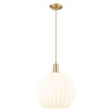 White Venetian 1 Light Cord Hung Mini Pendant 17.45 Inch by Innovations - 716-1P-G1217-14