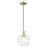 Athens Water Glass 1 Light Cord Hung Mini Pendant 10.83 Inch by Innovations - 716-1P-G1215-8