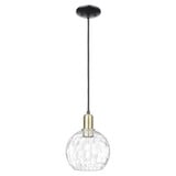 Athens Water Glass 1 Light Cord Hung Mini Pendant 10.83 Inch by Innovations - 716-1P-G1215-8