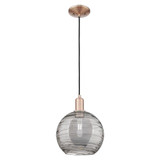 Athens Deco Swirl 1 Light Cord Hung Mini Pendant 12.45 Inch by Innovations - 716-1P-G1213-10