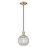 Athens 1 Light Basketweave Cord Hung Mini Pendant 10.83 Inch by Innovations - 716-1P-G122C-8