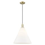 Berkshire Glass 1 Light Cord Hung Mini Pendant 17.83 Inch by Innovations - 716-1P-GBC16
