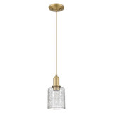 Cobbleskill 1 Light Basketweave Cord Hung Mini Pendant by Innovations - 716-1P-G112C-5
