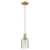 Cobbleskill 1 Light Basketweave Cord Hung Mini Pendant by Innovations - 716-1P-G112C-5