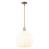 White Venetian 1 Light Stem Hung Mini Pendant 17.25 Inch by Innovations - 716-1S-G1217-14