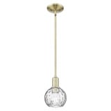 Athens Water Glass 1 Light Stem Hung Mini Pendant 8.63 Inch by Innovations - 716-1S-G1215-6