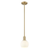 White Venetian 1 Light Stem Hung Mini Pendant 8.63 Inch Tall by Innovations - 716-1S-G1217-6