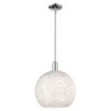 White Mouchette 1 Light Stem Hung Mini Pendant 17.25 Inch by Innovations - 716-1S-G1216-14